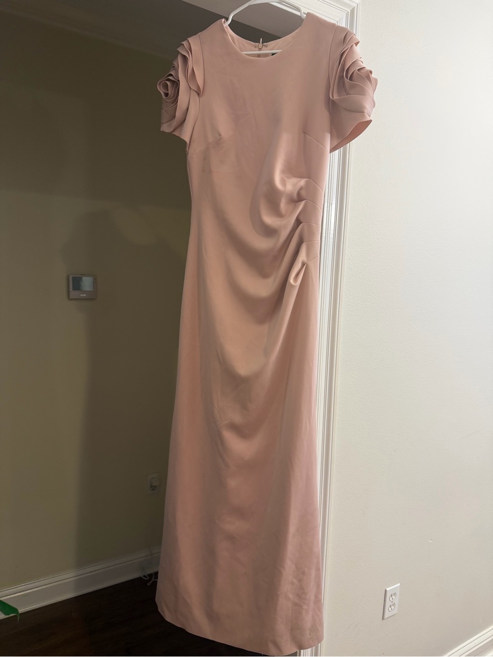 Xscape Blush Pink Short-Sleeve Maxi Dress